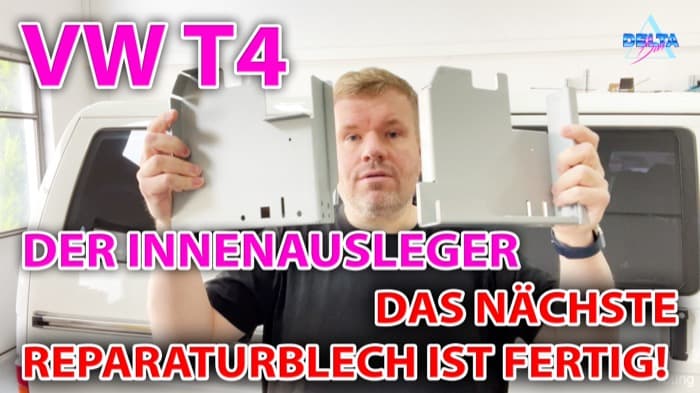 VW T4 Innenausleger Reparaturblech nachgebaut und produziert - Video VW T4 Innenausleger für die Wagenheberaufnahme