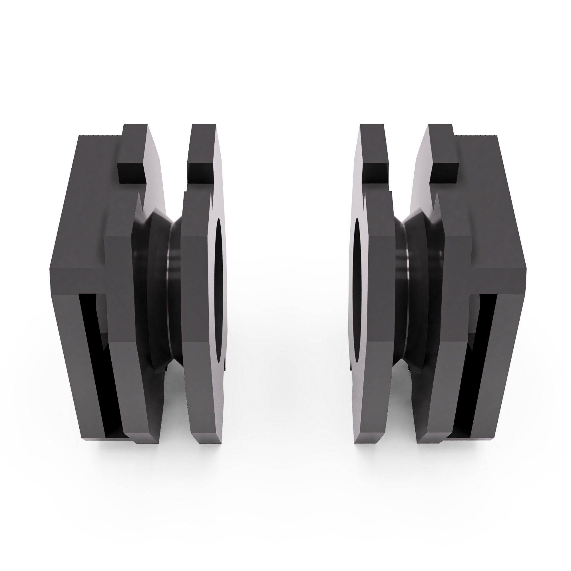 Federhalter Set 701 612 513 für VW T4 – Ersatzteil für den Bremsdruckregler - Nachbau 2 3D gedruckte Nachbauten der VW T4 Federhalter für den Bremsdruckregler seitlich dargestellt