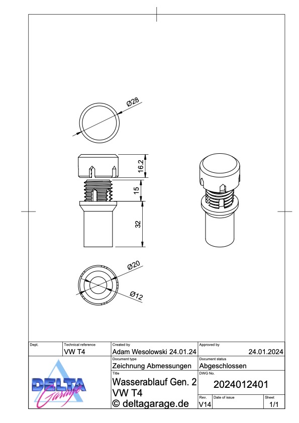 Wasserablauf VW T4 Zeichnung Wasserablauf VW T4 Zeichnung