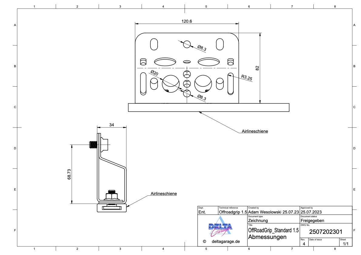 Offroadgrip Zeichnung Abmessungen Offroadgrip Zeichnung Abmessungen